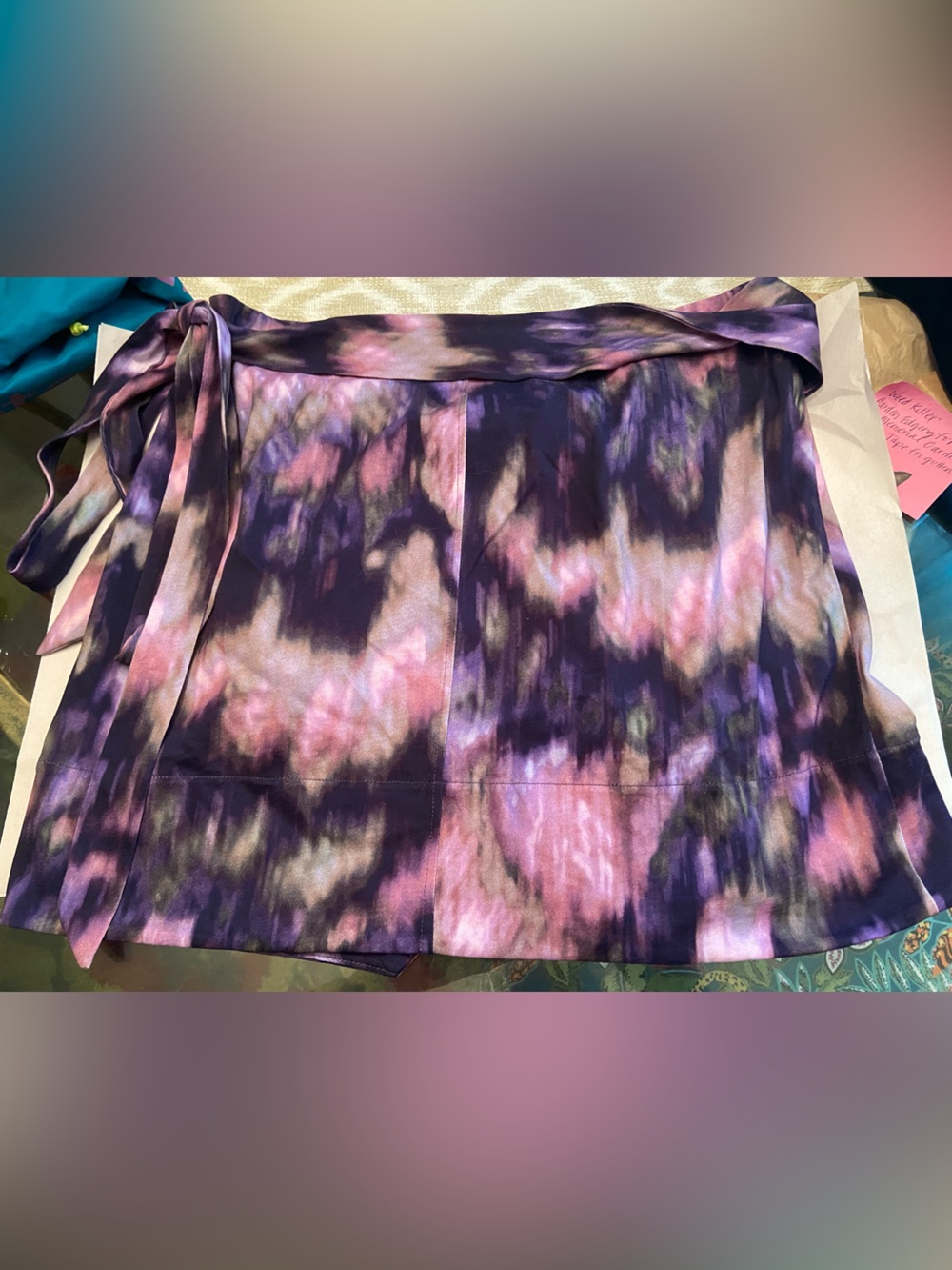 Isabel Marant Étoile Berenice Cotton Jersey Mini Tie Dye Wrap Skirt - Picture 2 of 11